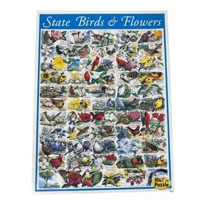 White Mountain Puzzle State Birds & Flowers 1000pc 1998
